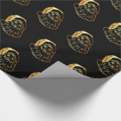 Papier voor het verpakken van gouden kerstmankoppe (Hoek)