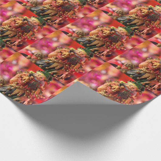 Papier voor het verpakken van Jingle Santa (Hoek)