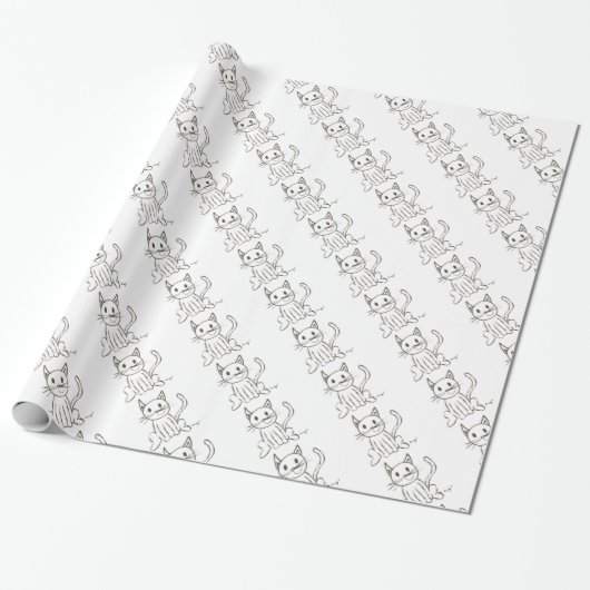 Papier voor het verpakken van Kat (Uitgerold)