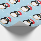Papier voor het verpakken van kerst met pinguïn (Hoek)