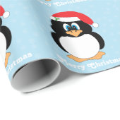 Papier voor het verpakken van kerst met pinguïn (Rol Hoek)
