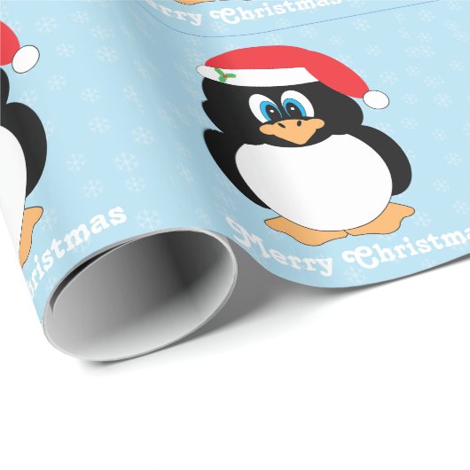 Papier voor het verpakken van kerst met pinguïn (Rol Hoek)