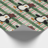 Papier voor het verpakken van kerst met pinguïn st (Hoek)