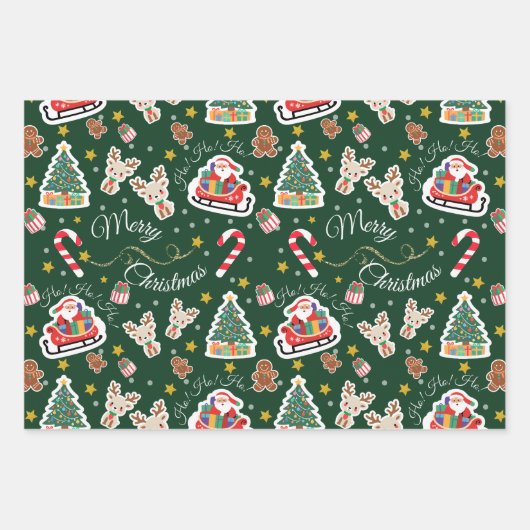 Papier voor het verpakken van kerstkerstkerstkerst inpakpapier vel (Voorkant 3)