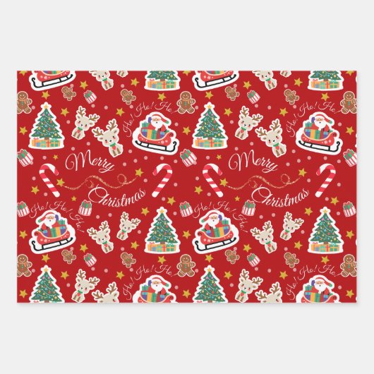 Papier voor het verpakken van kerstkerstkerstkerst inpakpapier vel (Voorkant 2)