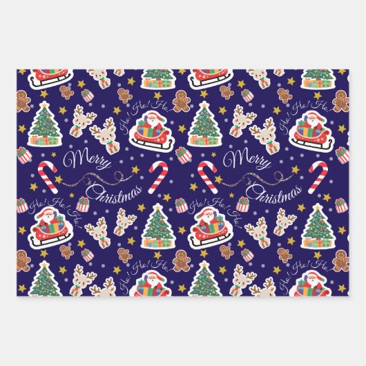 Papier voor het verpakken van kerstkerstkerstkerst inpakpapier vel (Voorkant)