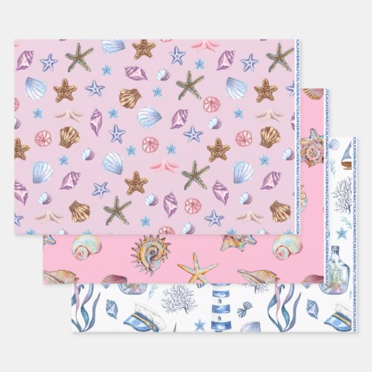 papier voor het verpakken van nautische havens inpakpapier vel (Set)