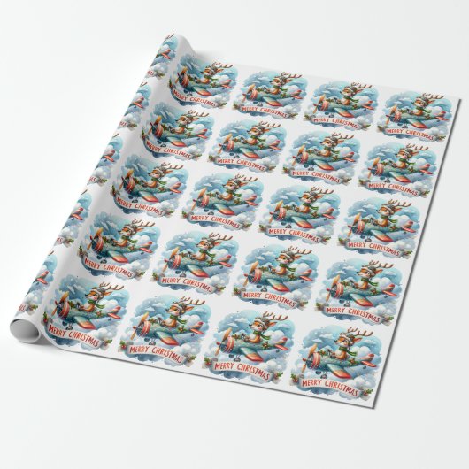 papier voor het verpakken van rendiervliegende vli (Uitgerold)