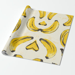 papier voor het verpakken van retro-bananen