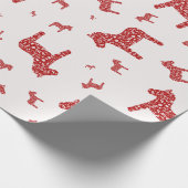 Papier voor het verpakken van rode Dala-paarden (Hoek)