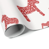 Papier voor het verpakken van rode Dala-paarden (Rol Hoek)