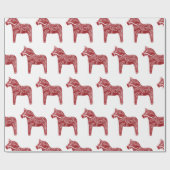 Papier voor het verpakken van rode Dala-paarden (Vlak)