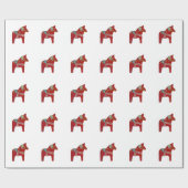 Papier voor het verpakken van rode Dala-paarden (Vlak)