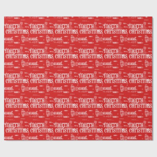 Papier voor het verpakken van rode en witte kerstt (Vlak)