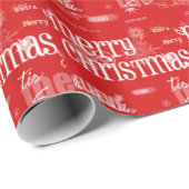 Papier voor het verpakken van rode en witte kerstt (Rol Hoek)