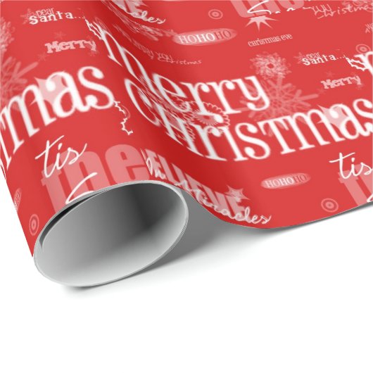 Papier voor het verpakken van rode en witte kerstt (Rol Hoek)