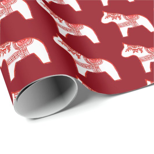 Papier voor het verpakken van rode en witte wilde  (Rol Hoek)