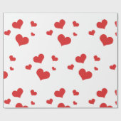 Papier voor het verpakken van rode harten (Vlak)