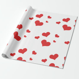 Papier voor het verpakken van rode harten