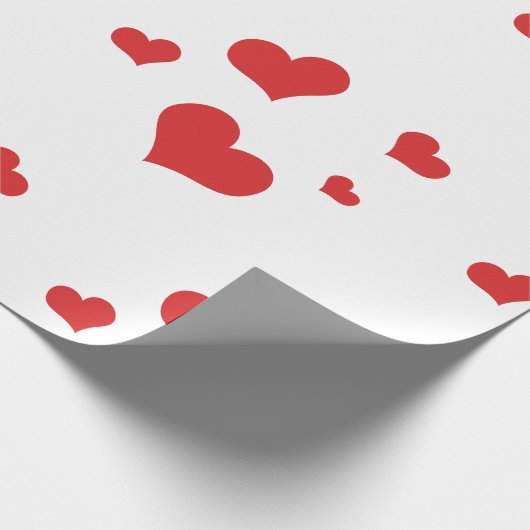 Papier voor het verpakken van rode harten (Hoek)