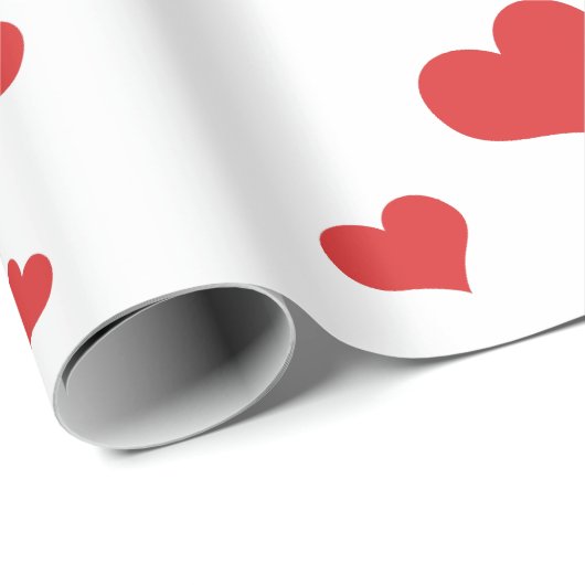 Papier voor het verpakken van rode harten (Rol Hoek)