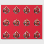 papier voor het verpakken van rode Ornamenten (Vlak)