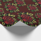 papier voor het verpakken van rode rozen (Hoek)
