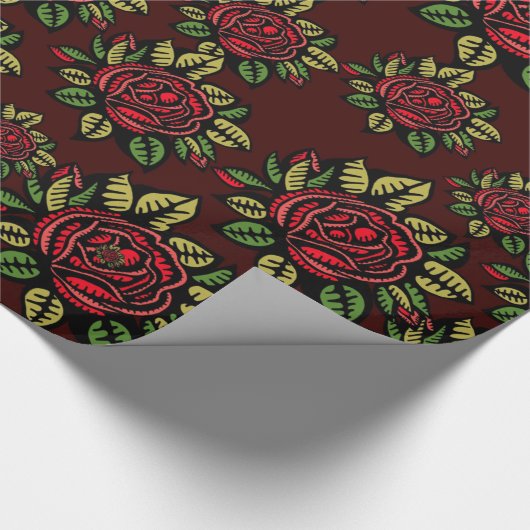 papier voor het verpakken van rode rozen (Hoek)