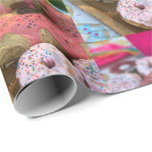 papier voor het verpakken van roze donut (Rol Hoek)