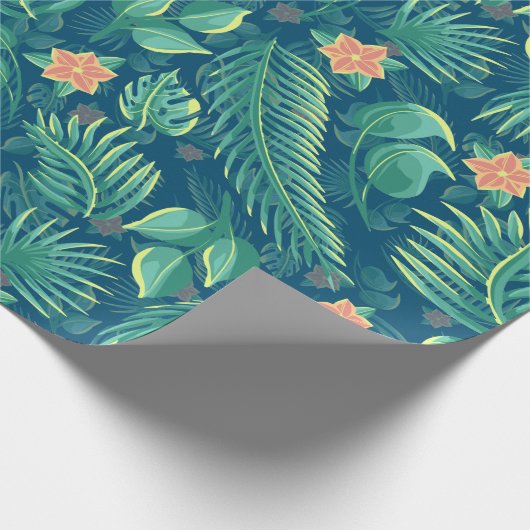 papier voor het verpakken van tropisch bladpatroon (Hoek)