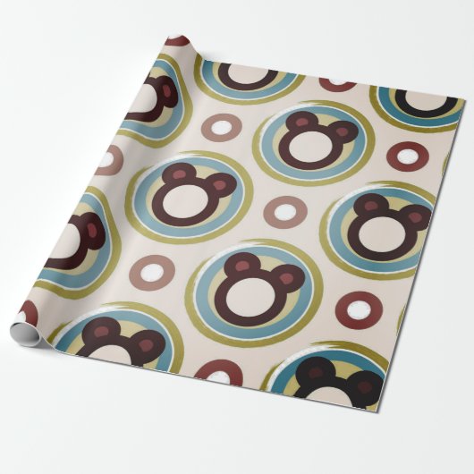 papier voor het verpakken van vrolijke beren (Uitgerold)