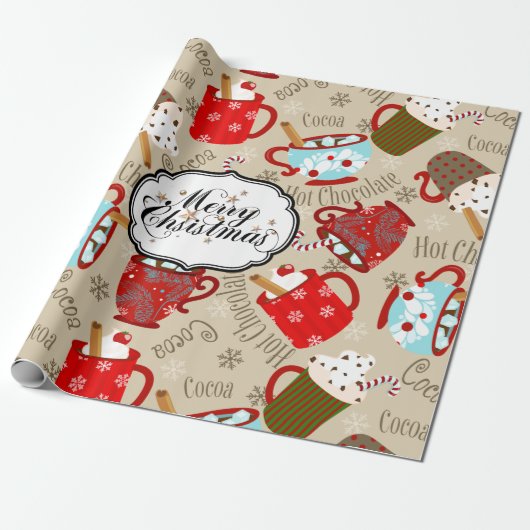 Papier voor het verpakken van warme kerst (Uitgerold)