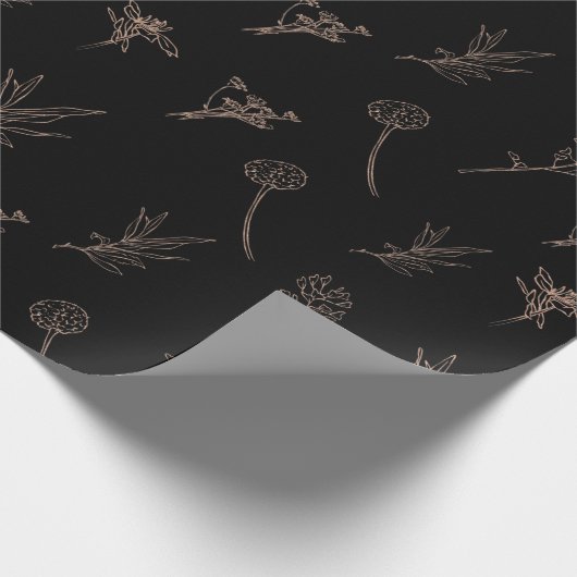 Papier voor het verpakken van zwarte en gouden fle (Hoek)