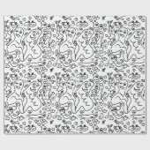 Papier voor het verpakken van zwarte en witte doed (Vlak)