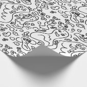 Papier voor het verpakken van zwarte en witte doed (Hoek)