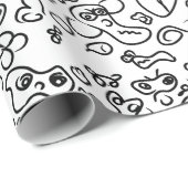 Papier voor het verpakken van zwarte en witte doed (Rol Hoek)