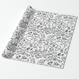 Papier voor het verpakken van zwarte en witte doed