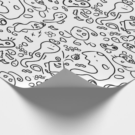 Papier voor het verpakken van zwarte en witte doed (Hoek)