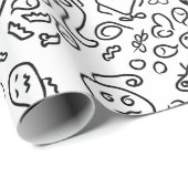 Papier voor het verpakken van zwarte en witte doed (Rol Hoek)