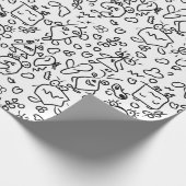 Papier voor het verpakken van zwarte en witte doed (Hoek)