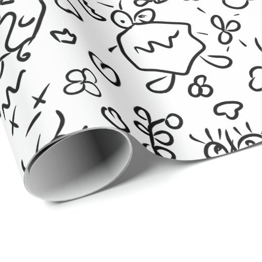 Papier voor het verpakken van zwarte en witte doed (Rol Hoek)