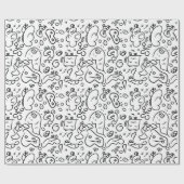 Papier voor het verpakken van zwarte en witte doed (Vlak)