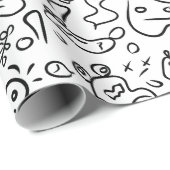 Papier voor het verpakken van zwarte en witte doed (Rol Hoek)