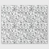 Papier voor het verpakken van zwarte en witte doed (Vlak)