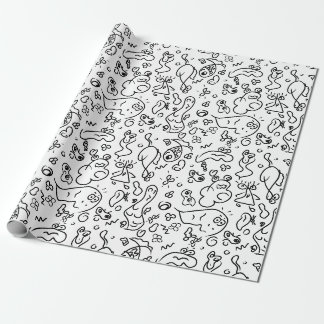 Papier voor het verpakken van zwarte en witte doed