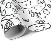 Papier voor het verpakken van zwarte en witte doed (Rol Hoek)