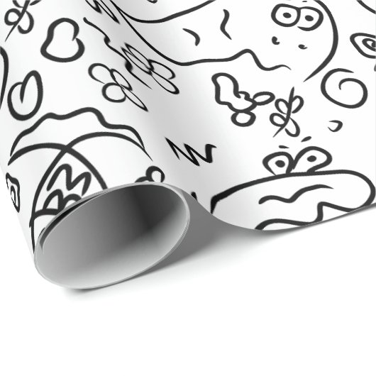 Papier voor het verpakken van zwarte en witte doed (Rol Hoek)