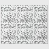 Papier voor het verpakken van zwarte en witte doed (Vlak)