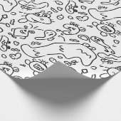 Papier voor het verpakken van zwarte en witte doed (Hoek)