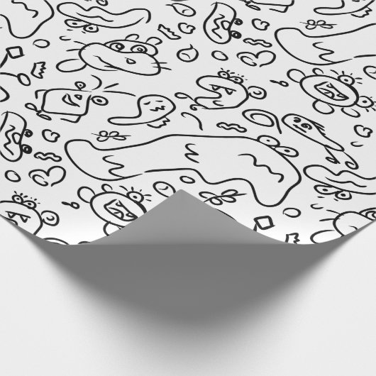 Papier voor het verpakken van zwarte en witte doed (Hoek)